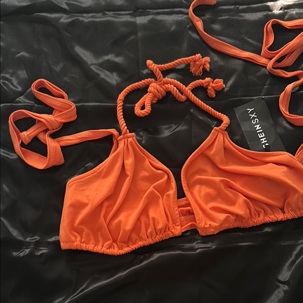 Sky Women's Swim Top in Vibrant Orange